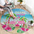 Hawaii Christmas Round Carpet Deck The Palms Holiday Flamingos