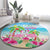 Hawaii Christmas Round Carpet Deck The Palms Holiday Flamingos