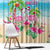 Hawaii Christmas Window Curtain Deck The Palms Holiday Flamingos