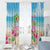 Hawaii Christmas Window Curtain Deck The Palms Holiday Flamingos