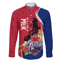 Guam Martin Luther King Jr Day Family Matching Long Sleeve Bodycon Dress and Hawaiian Shirt LT05 Dad's Shirt - Long Sleeve Red - Polynesian Pride
