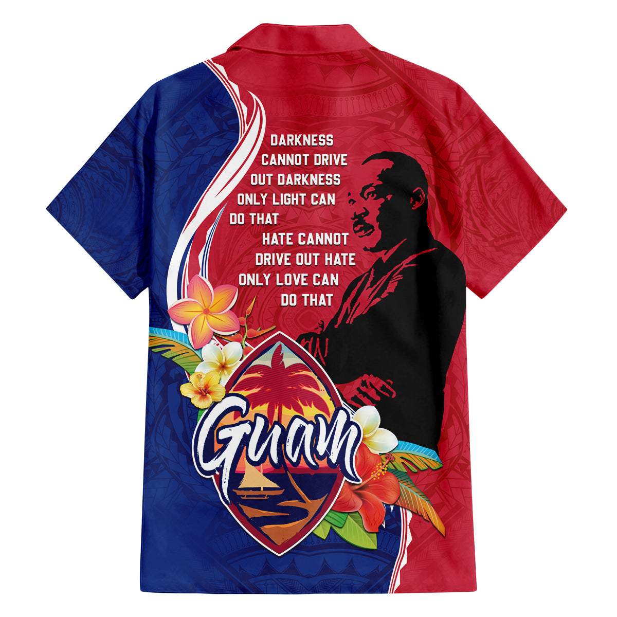 Guam Martin Luther King Jr Day Family Matching Off Shoulder Short Dress and Hawaiian Shirt LT05 - Polynesian Pride
