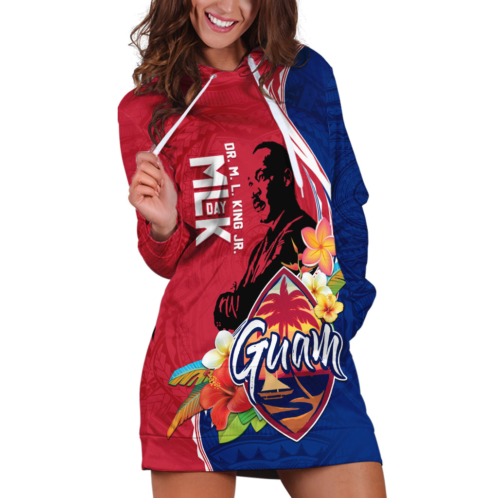 Guam Martin Luther King Jr Day Hoodie Dress LT05 Red - Polynesian Pride