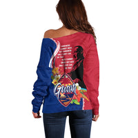 Guam Martin Luther King Jr Day Off Shoulder Sweater LT05 - Polynesian Pride