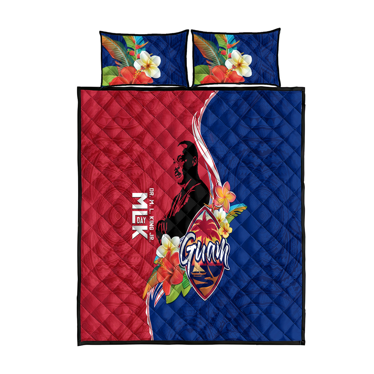 Guam Martin Luther King Jr Day Quilt Bed Set LT05 Red - Polynesian Pride