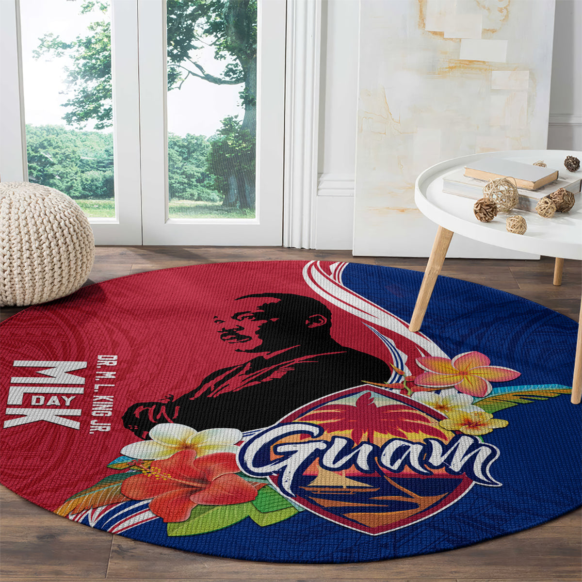 Guam Martin Luther King Jr Day Round Carpet LT05 - Polynesian Pride