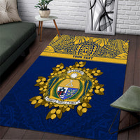 Repubrikin Naoero Independence Day Area Rug Tamanu With Coat Of Arms LT05 Yellow - Polynesian Pride