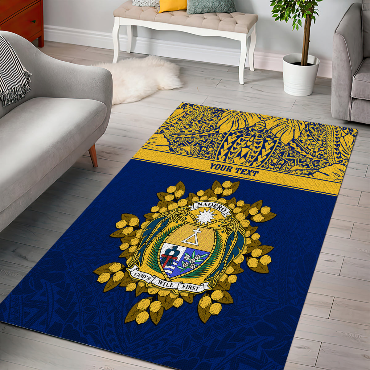 Repubrikin Naoero Independence Day Area Rug Tamanu With Coat Of Arms LT05 - Polynesian Pride