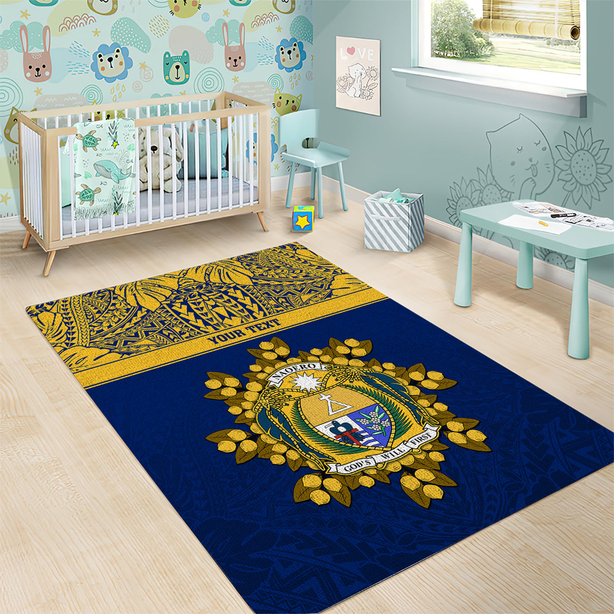 Repubrikin Naoero Independence Day Area Rug Tamanu With Coat Of Arms LT05 - Polynesian Pride