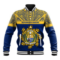 Personalised Repubrikin Naoero Independence Day Baseball Jacket Tamanu With Coat Of Arms LT05 Unisex Yellow - Polynesian Pride