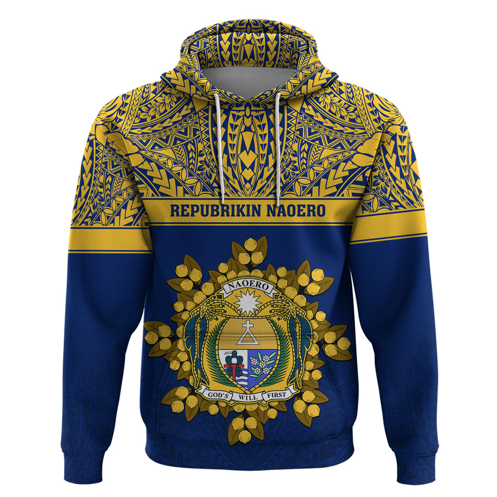 Personalised Repubrikin Naoero Independence Day Hoodie Tamanu With Coat Of Arms LT05 Yellow - Polynesian Pride