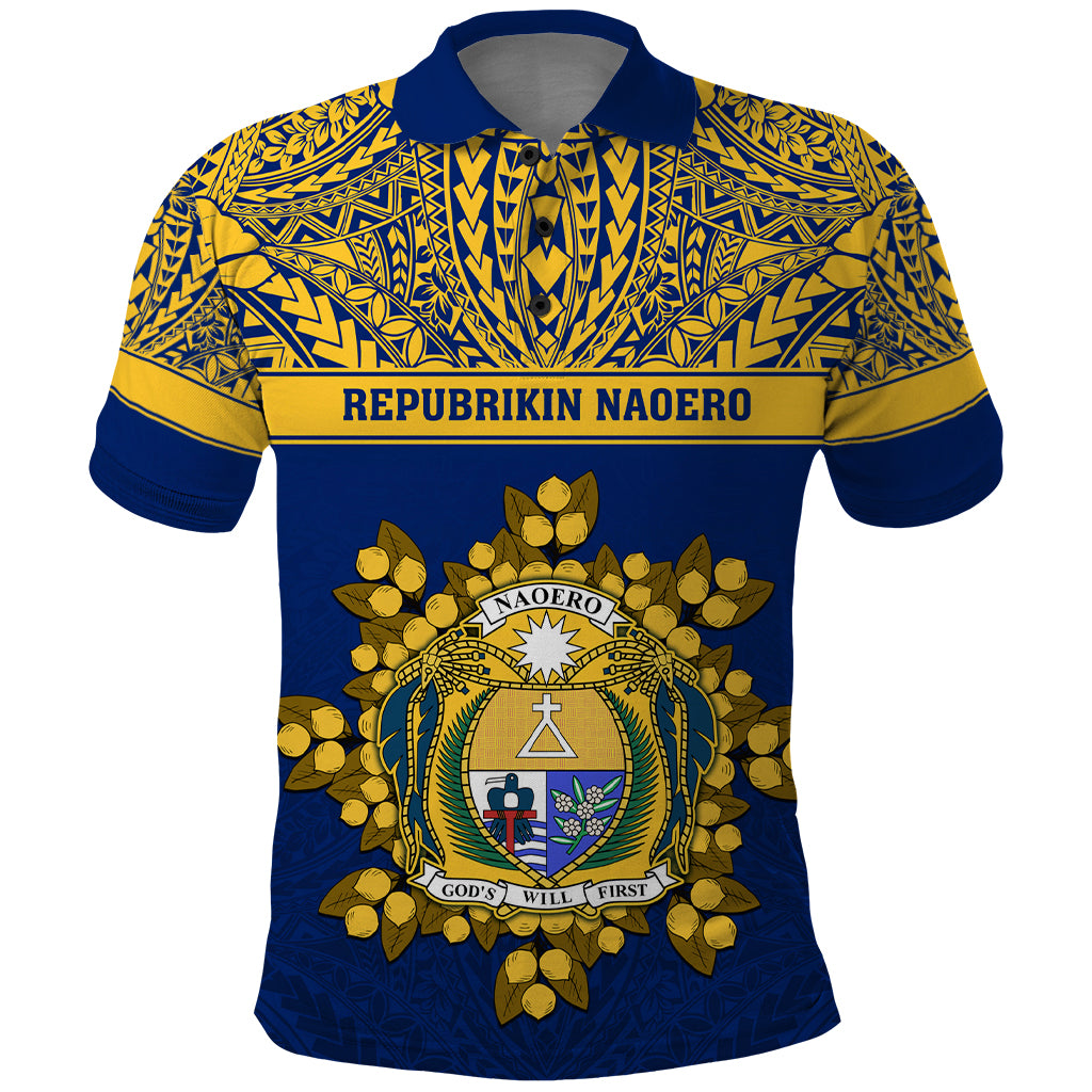 Personalised Repubrikin Naoero Independence Day Polo Shirt Tamanu With Coat Of Arms LT05 Yellow - Polynesian Pride