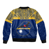 Personalised Repubrikin Naoero Independence Day Sleeve Zip Bomber Jacket Tamanu With Coat Of Arms LT05 - Polynesian Pride