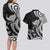 Hawaii Manta Ray Couples Matching Long Sleeve Bodycon Dress and Hawaiian Shirt Polynesian Art Tattoo