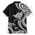 Hawaii Manta Ray Family Matching Long Sleeve Bodycon Dress and Hawaiian Shirt Polynesian Art Tattoo