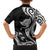 Hawaii Manta Ray Family Matching Off The Shoulder Long Sleeve Dress and Hawaiian Shirt Polynesian Art Tattoo