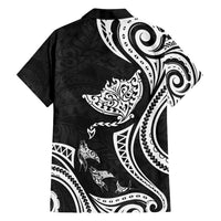 Hawaii Manta Ray Family Matching Off Shoulder Maxi Dress and Hawaiian Shirt Polynesian Art Tattoo