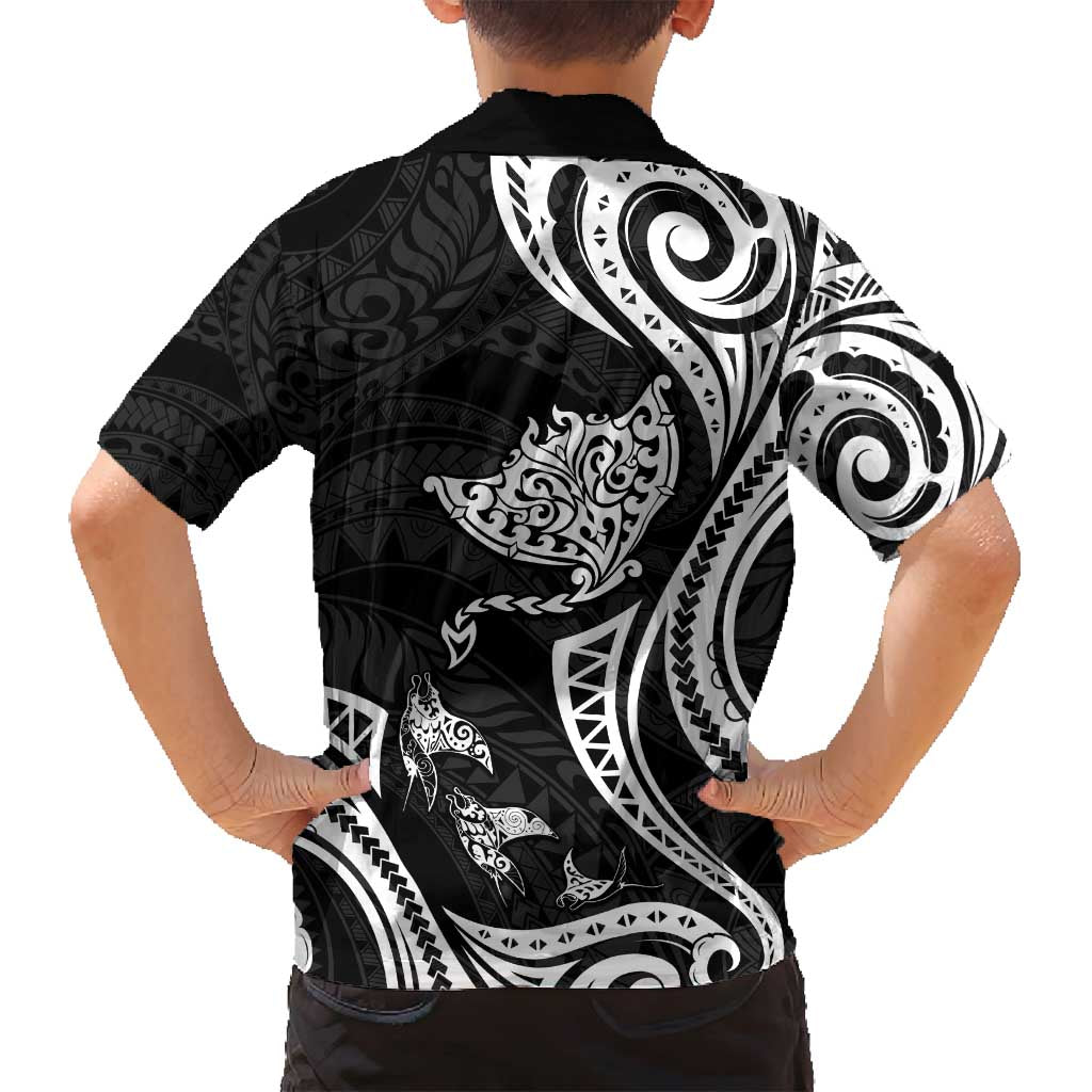 Hawaii Manta Ray Family Matching Tank Maxi Dress and Hawaiian Shirt Polynesian Art Tattoo