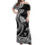 Hawaii Manta Ray Off Shoulder Maxi Dress Polynesian Art Tattoo