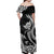 Hawaii Manta Ray Off Shoulder Maxi Dress Polynesian Art Tattoo