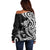 Hawaii Manta Ray Off Shoulder Sweater Polynesian Art Tattoo