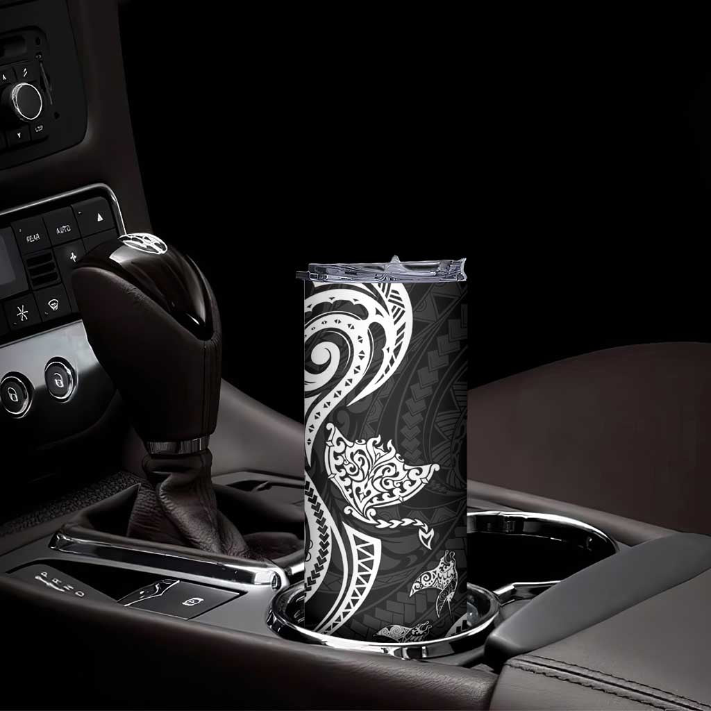 Hawaii Manta Ray Skinny Tumbler Polynesian Art Tattoo
