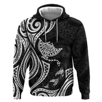 Hawaii Manta Ray Zip Hoodie Polynesian Art Tattoo