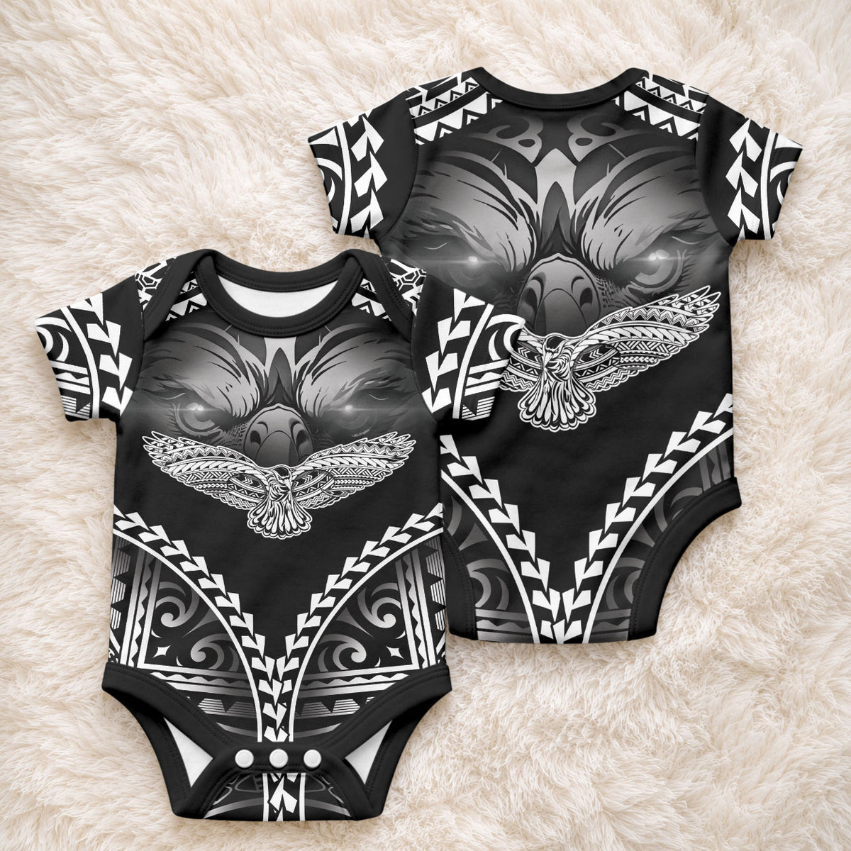 Hawaiian Hawk Baby Onesie Polynesian Pattern Style LT05 - Polynesian Pride