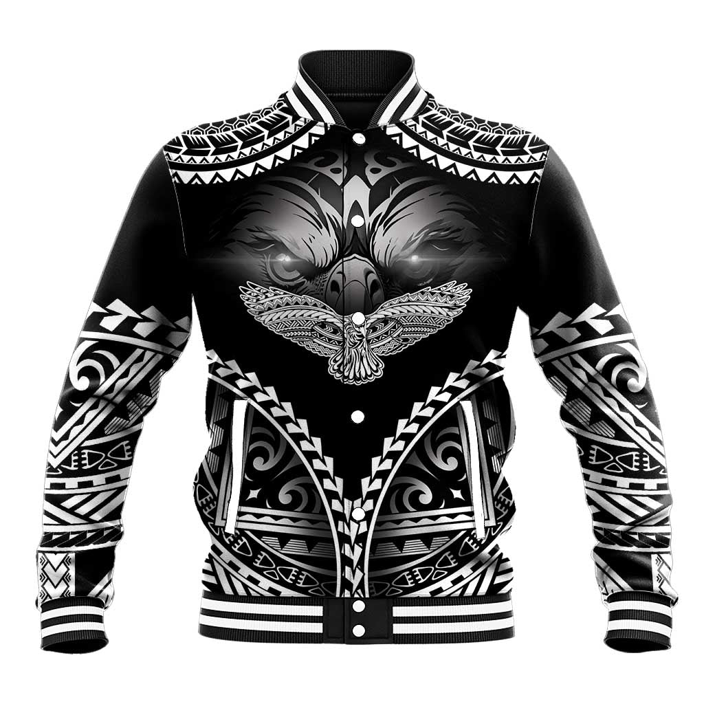 Hawaiian Hawk Baseball Jacket Polynesian Pattern Style