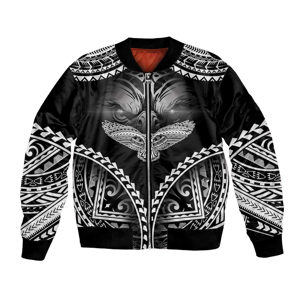 Hawaiian Hawk Bomber Jacket Polynesian Pattern Style