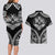 Hawaiian Hawk Couples Matching Long Sleeve Bodycon Dress and Hawaiian Shirt Polynesian Pattern Style