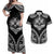 Hawaiian Hawk Couples Matching Off Shoulder Maxi Dress and Hawaiian Shirt Polynesian Pattern Style