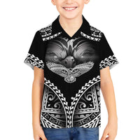 Hawaiian Hawk Family Matching Off The Shoulder Long Sleeve Dress and Hawaiian Shirt Polynesian Pattern Style