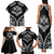 Hawaiian Hawk Family Matching Tank Maxi Dress and Hawaiian Shirt Polynesian Pattern Style