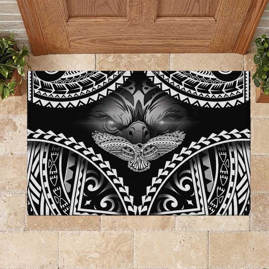 Hawaiian Hawk Rubber Doormat Polynesian Pattern Style