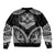 Hawaiian Hawk Sleeve Zip Bomber Jacket Polynesian Pattern Style