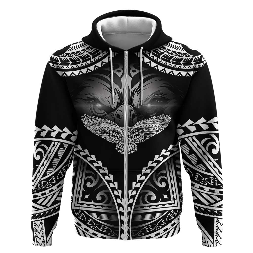 Hawaiian Hawk Zip Hoodie Polynesian Pattern Style