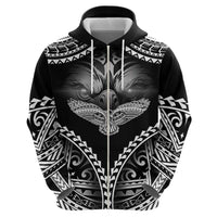 Hawaiian Hawk Zip Hoodie Polynesian Pattern Style