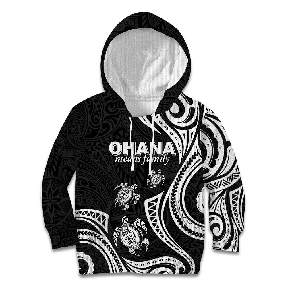 Hawaii Ohana Means Family Kid Hoodie Sea Turtle Polynesian Style