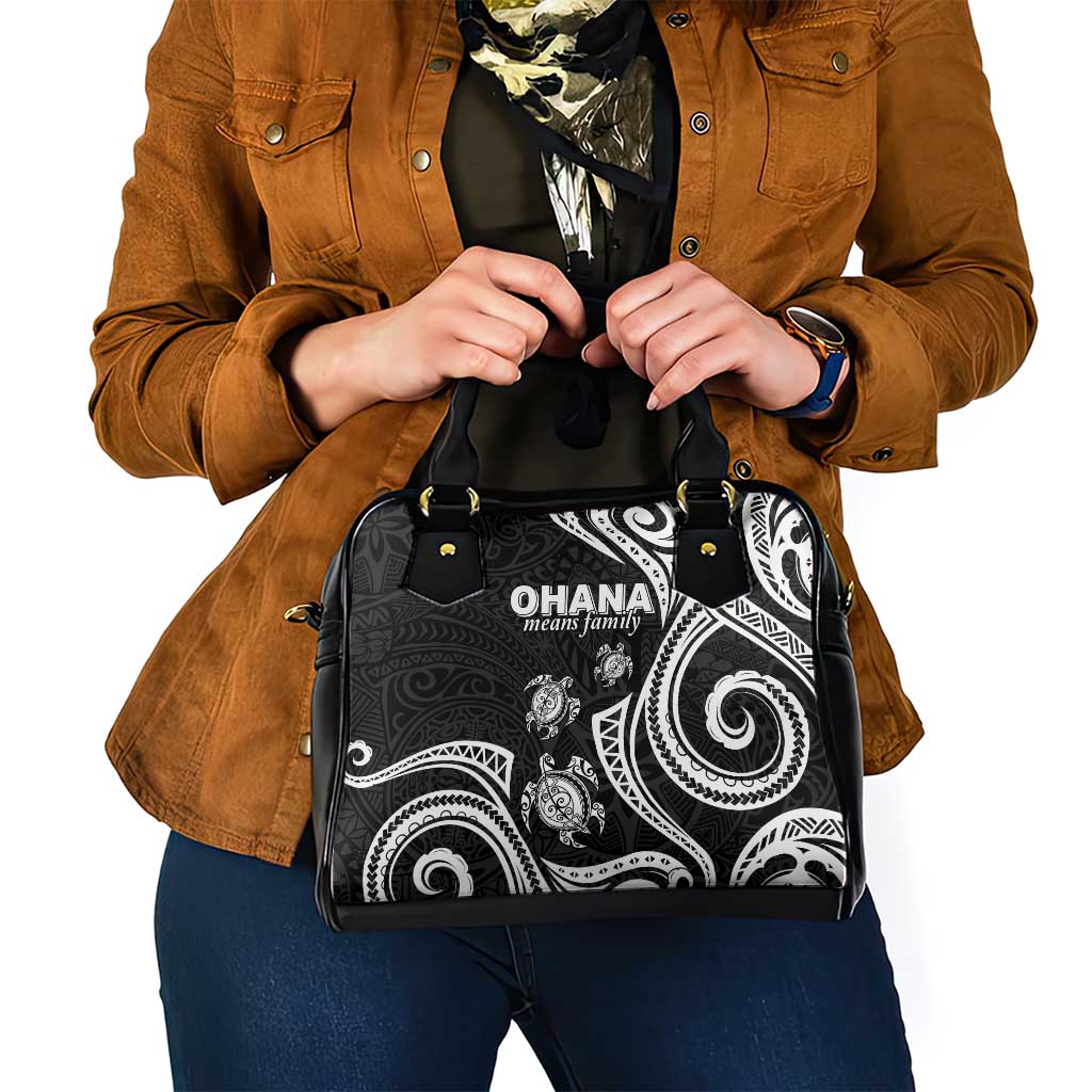 Hawaii Ohana Means Family Shoulder Handbag Sea Turtle Polynesian Style