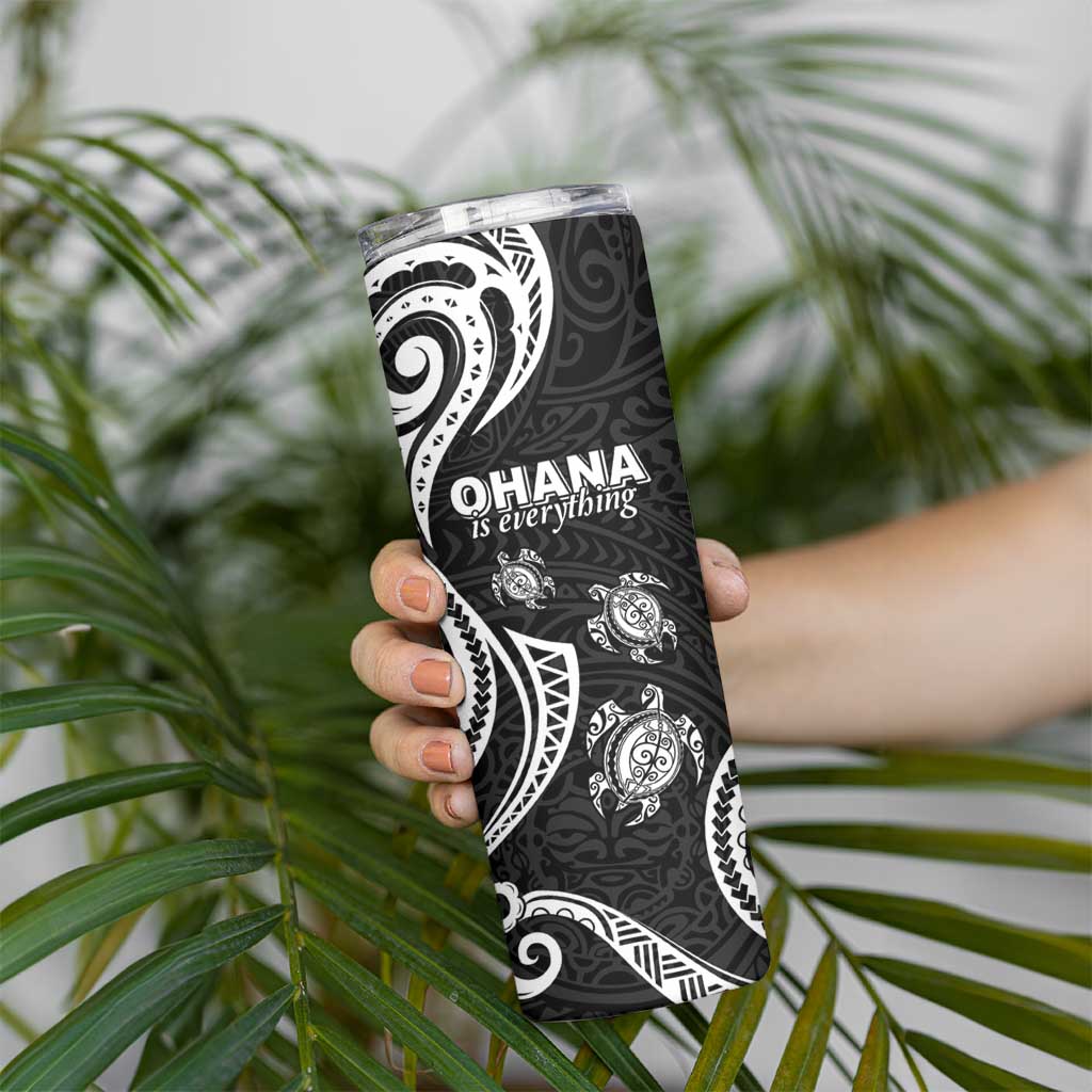 Hawaii Ohana Means Family Skinny Tumbler Sea Turtle Polynesian Style