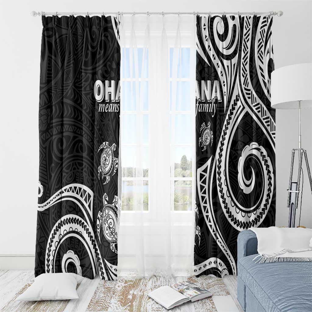 Hawaii Ohana Means Family Window Curtain Sea Turtle Polynesian Style
