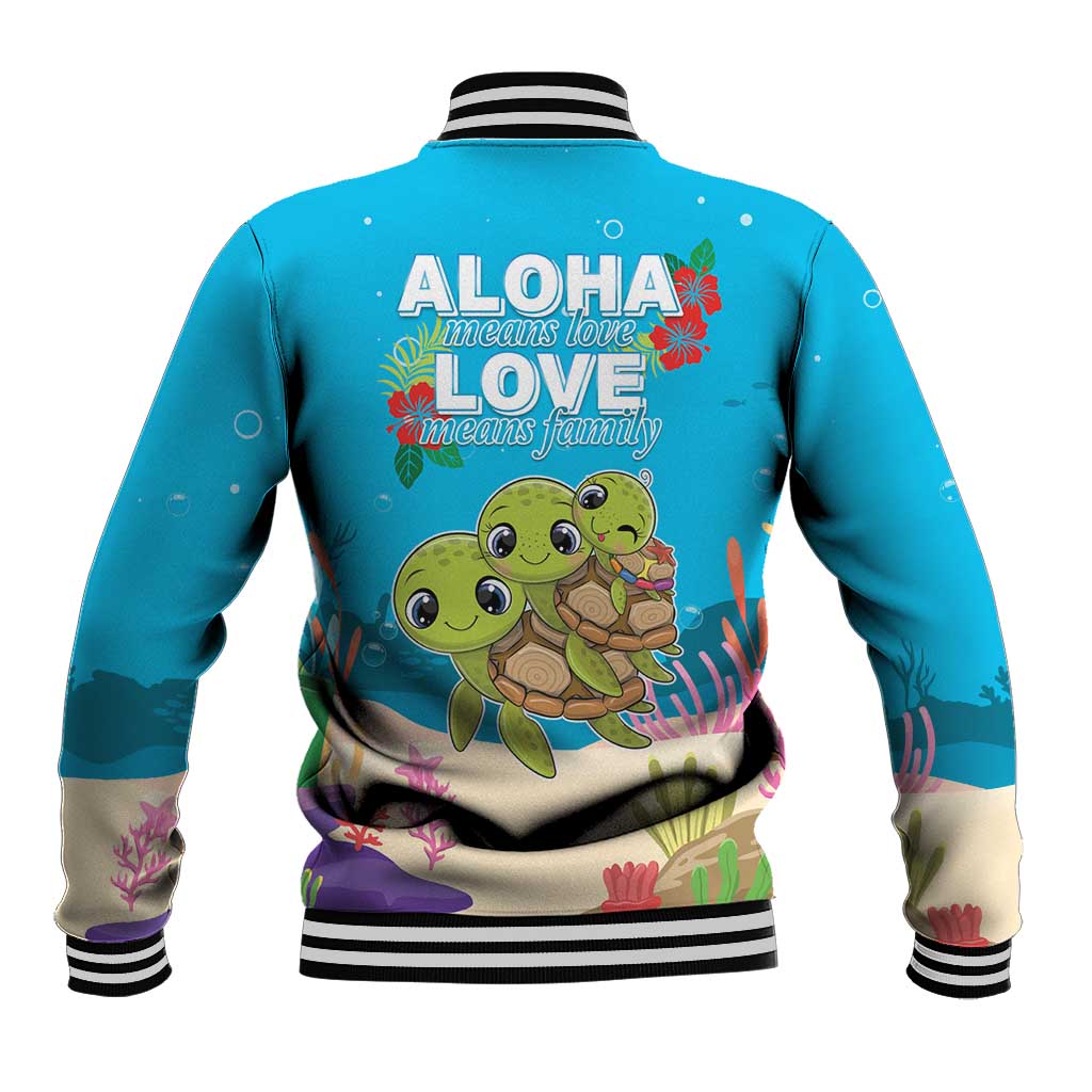 Ohana Hawaii Baseball Jacket Kawaii Family Turtle