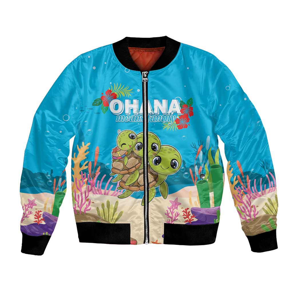 Ohana Hawaii Bomber Jacket Kawaii Family Turtle