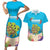 Ohana Hawaii Couples Matching Short Sleeve Bodycon Dress and Hawaiian Shirt Kawaii Family Turtle