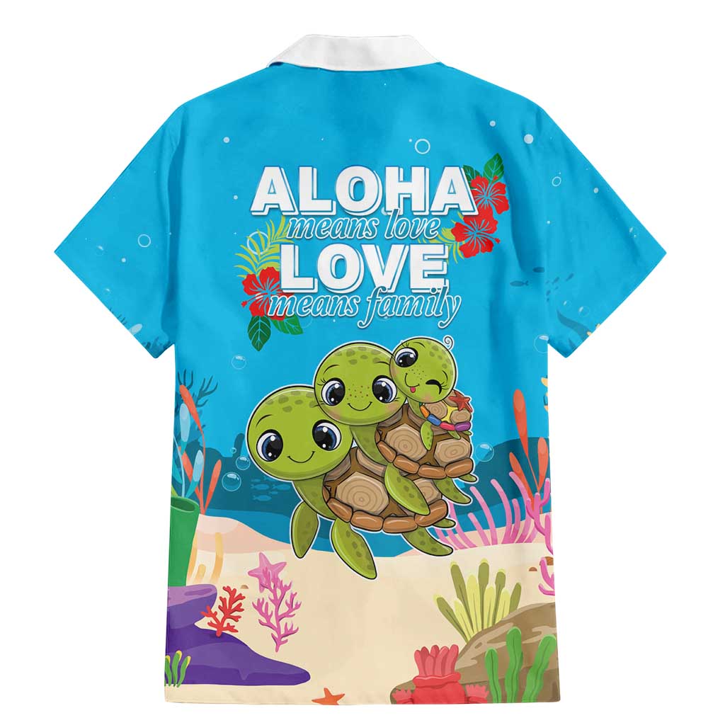 Ohana Hawaii Family Matching Mermaid Dress and Hawaiian Shirt Kawaii Family Turtle