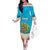 Ohana Hawaii Family Matching Off The Shoulder Long Sleeve Dress and Hawaiian Shirt Kawaii Family Turtle