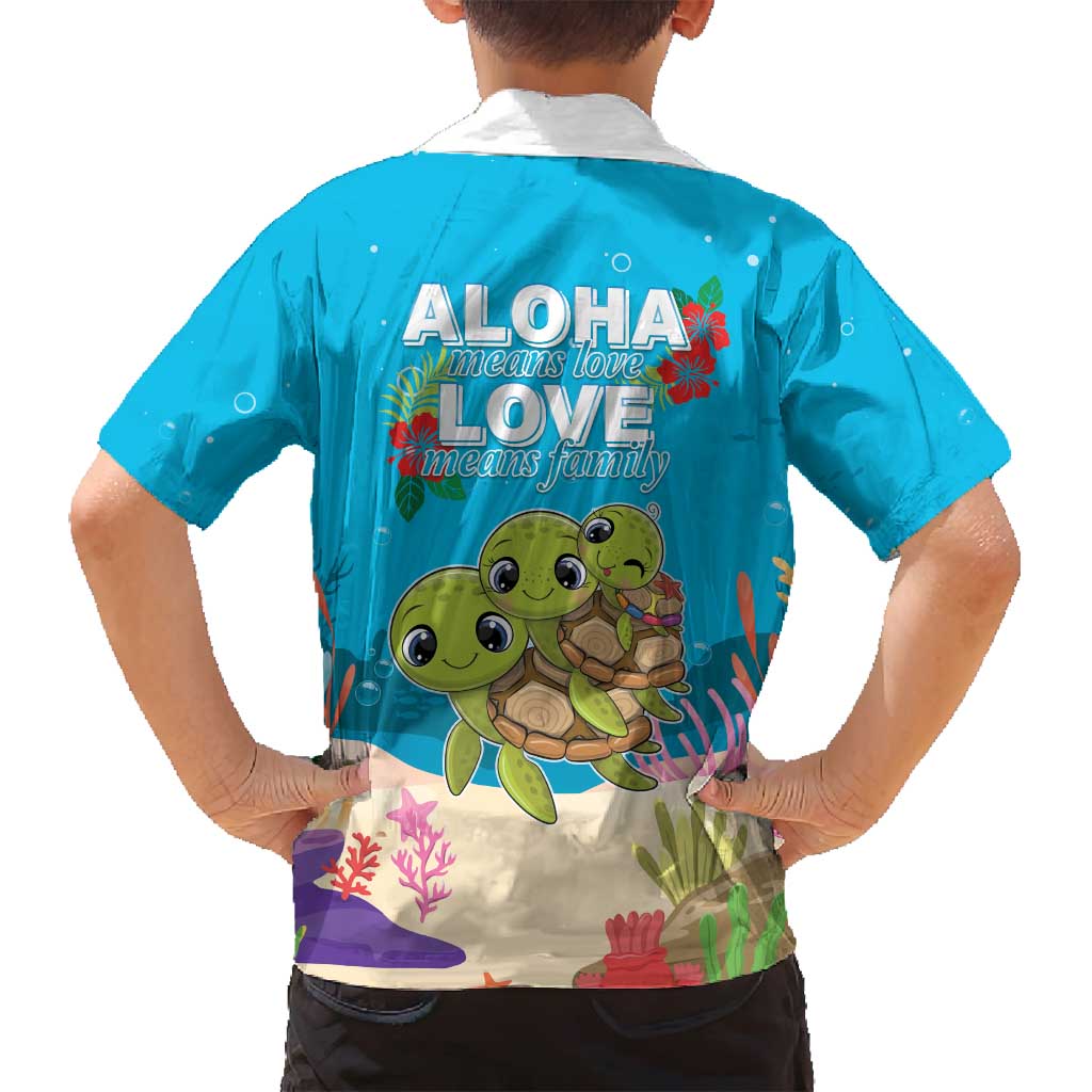 Ohana Hawaii Family Matching Tank Maxi Dress and Hawaiian Shirt Kawaii Family Turtle