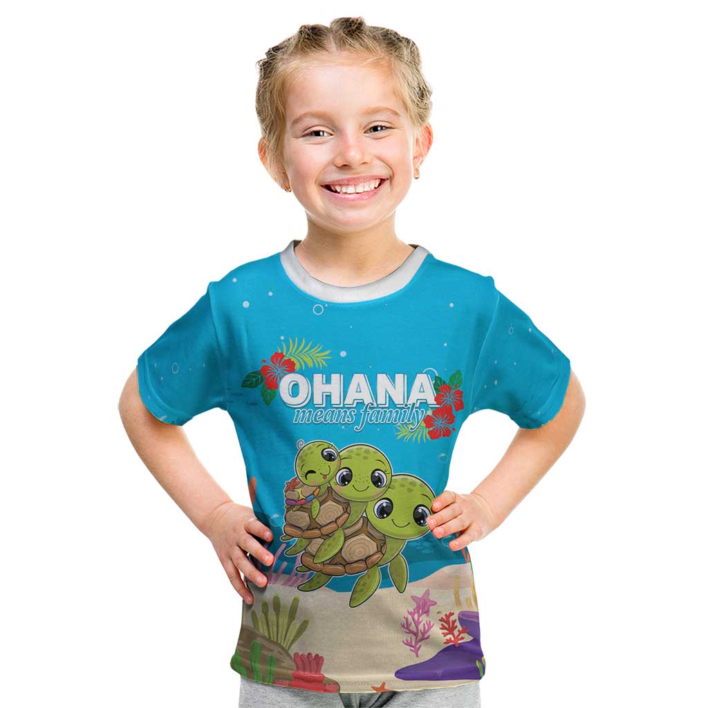 Ohana Hawaii Kid T Shirt Kawaii Family Turtle