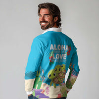 Ohana Hawaii Long Sleeve Polo Shirt Kawaii Family Turtle LT05 - Polynesian Pride
